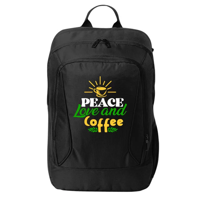 Peace Love & Coffee Motif City Backpack