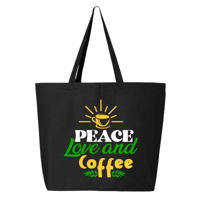 Peace Love & Coffee Motif 25L Jumbo Tote