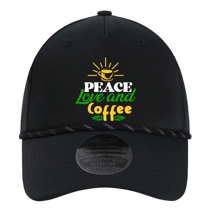 Peace Love & Coffee Motif Performance The Dyno Cap