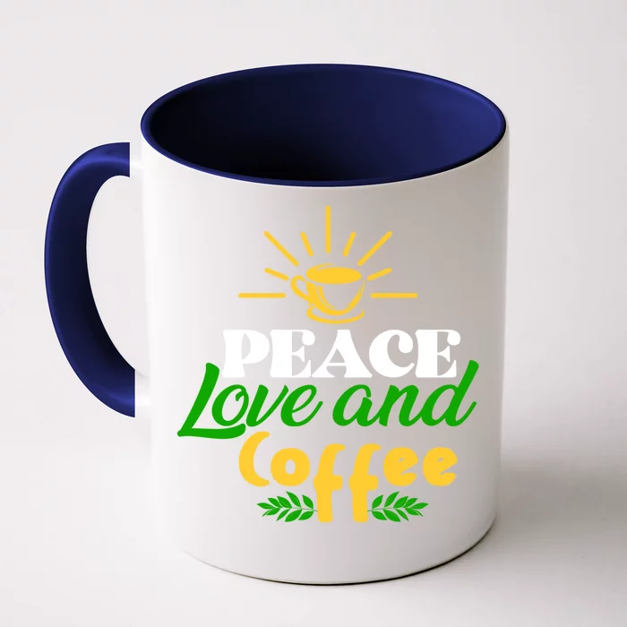 Peace Love & Coffee Motif Front & Back Coffee Mug