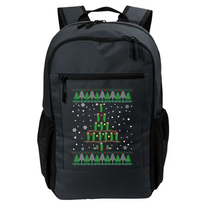 Pickle Lover Christmas Tree Santa Hat Ugly Xmas Sweater Funny Gift Daily Commute Backpack