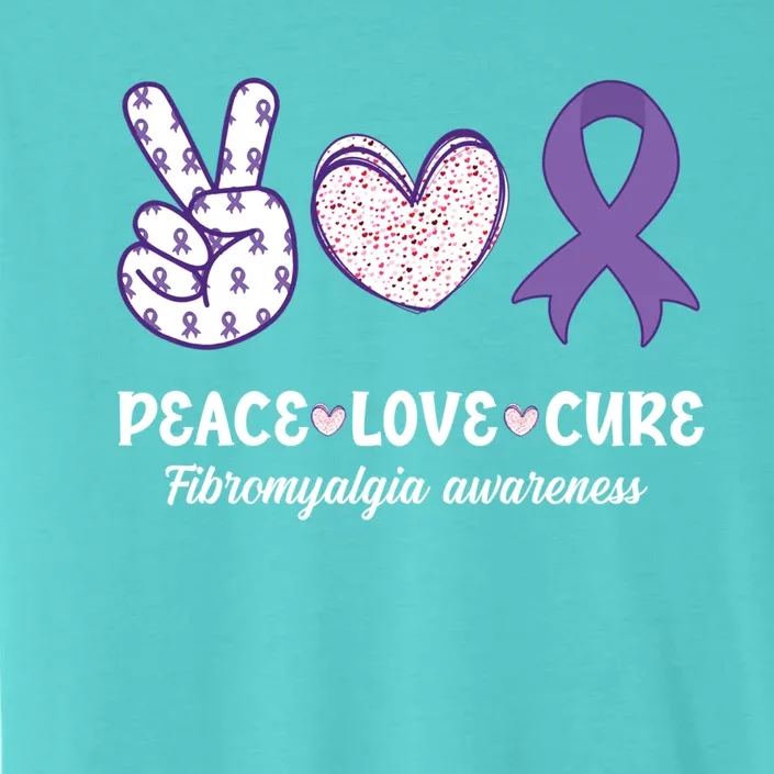 Peace Love Cure Fibromyalgia Awareness Month Warrior Fighter Gift ChromaSoft Performance T-Shirt