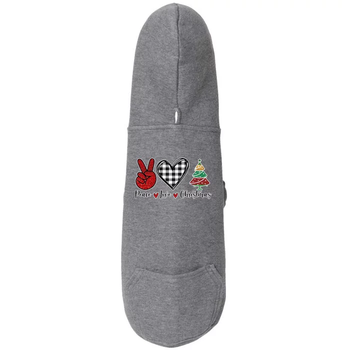 Peace Love Christmas Doggie 3-End Fleece Hoodie