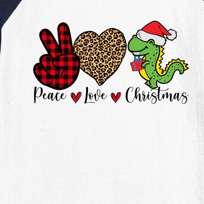 Peace Love Christmas Gift Funny Christmas Tree Rex Meaningful Gift Baseball Sleeve Shirt