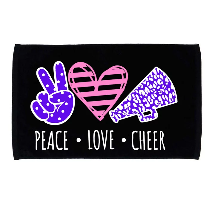 Peace Love Cheer Cheerleader Teen Girls Funny Cheerleading Gift Microfiber Hand Towel