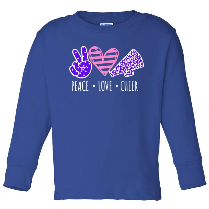 Peace Love Cheer Cheerleader Teen Girls Funny Cheerleading Gift Toddler Long Sleeve Shirt