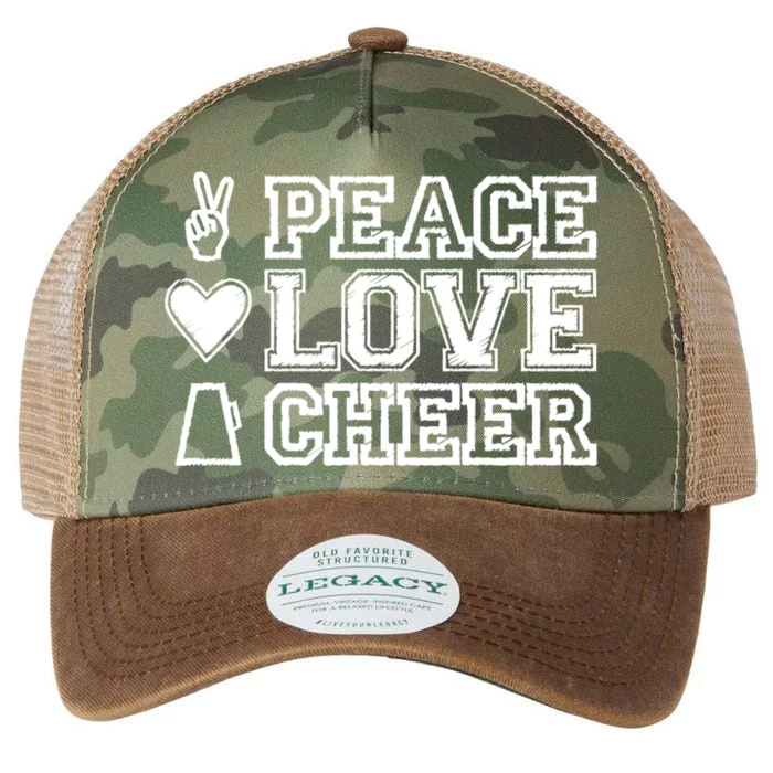 Peace Love Cheer Cheerleader Teen Girls Funny Cheerleading Cute Gift Legacy Tie Dye Trucker Hat