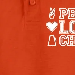 Peace Love Cheer Cheerleader Teen Girls Funny Cheerleading Cute Gift Dry Zone Grid Performance Polo