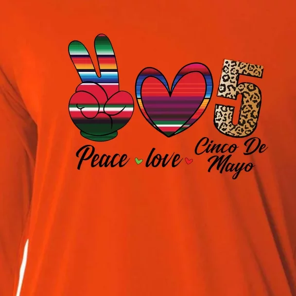 Peace Love Cinco De Mayo Fiesta Funny Mexican Cooling Performance Long Sleeve Crew