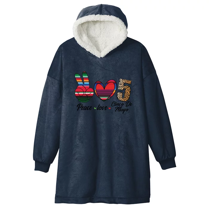 Peace Love Cinco De Mayo Fiesta Funny Mexican Hooded Wearable Blanket