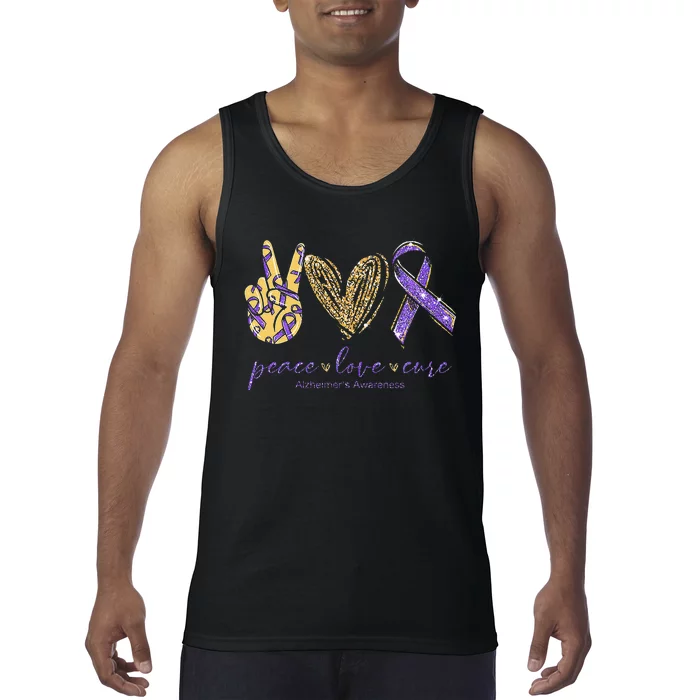 Peace Love Cure Alzheimers Awareness Tank Top