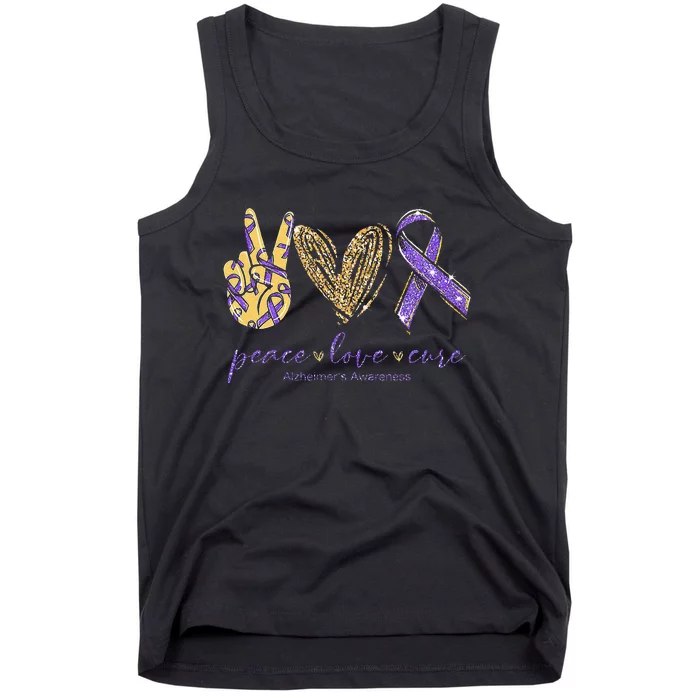 Peace Love Cure Alzheimers Awareness Tank Top