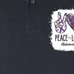 Peace Love Cure We Wear Purple For AlzheimerS Awareness Softstyle Adult Sport Polo