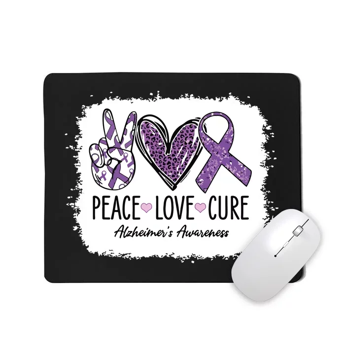 Peace Love Cure We Wear Purple For AlzheimerS Awareness Mousepad