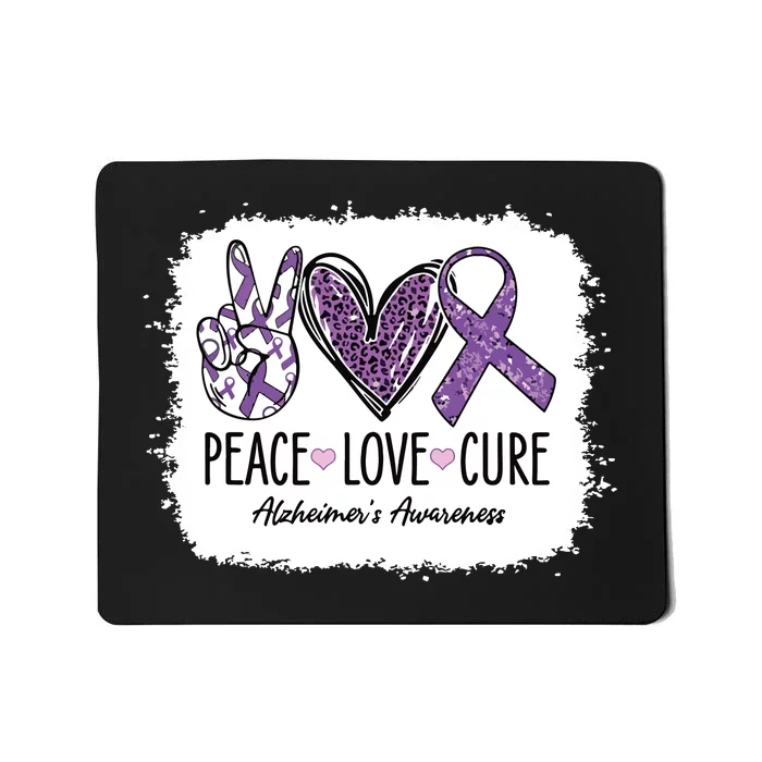 Peace Love Cure We Wear Purple For AlzheimerS Awareness Mousepad