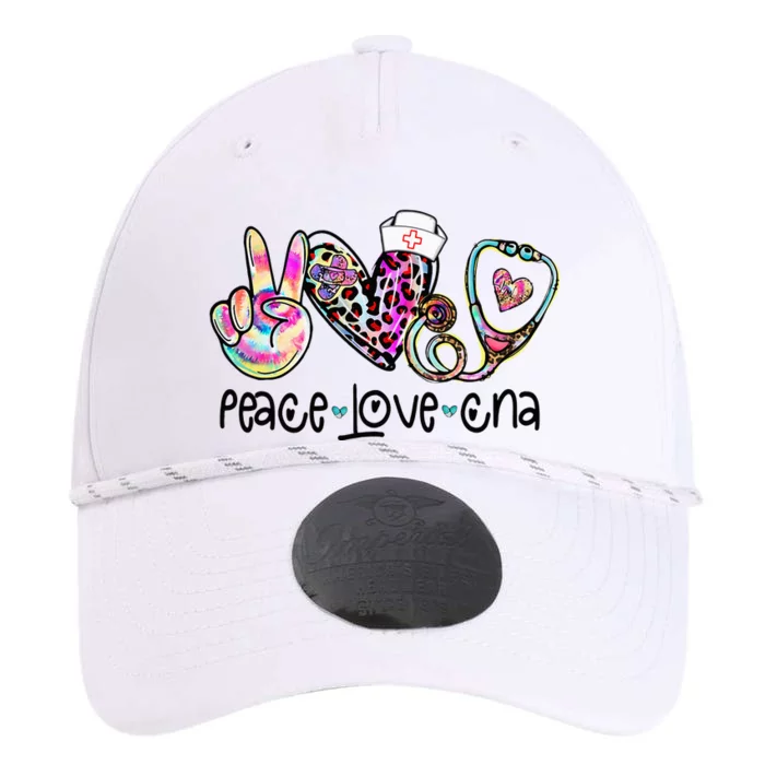 Peace Love CNA Leopard Heart Stethoscope Nursing Nurse Life Performance The Dyno Cap