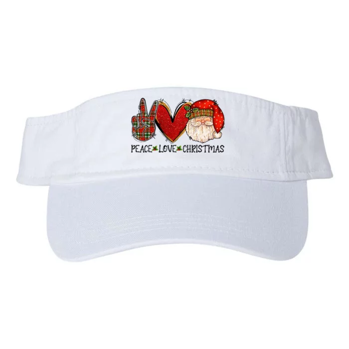 Peace Love Christmas Funny Santa Claus Happy Xmas Valucap Bio-Washed Visor