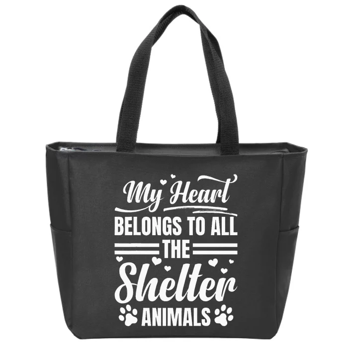 Pet Lover Cat Volunr Animal Lover Animal Shelter Worker Zip Tote Bag