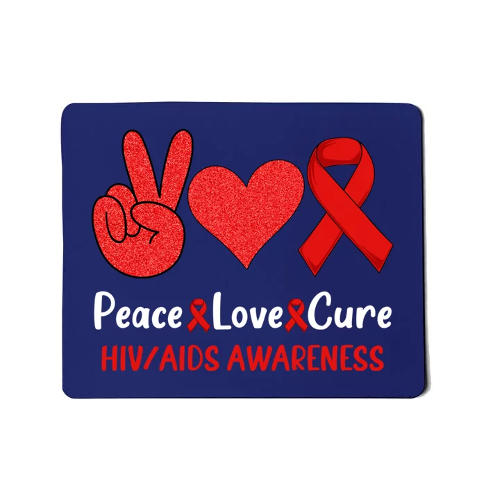 Peace Love Cure World Aids Day HIV/AIDS Awareness Mousepad