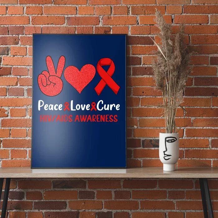 Peace Love Cure World Aids Day HIV/AIDS Awareness Poster