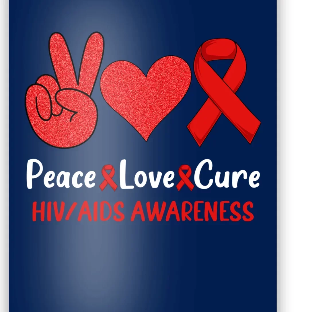 Peace Love Cure World Aids Day HIV/AIDS Awareness Poster