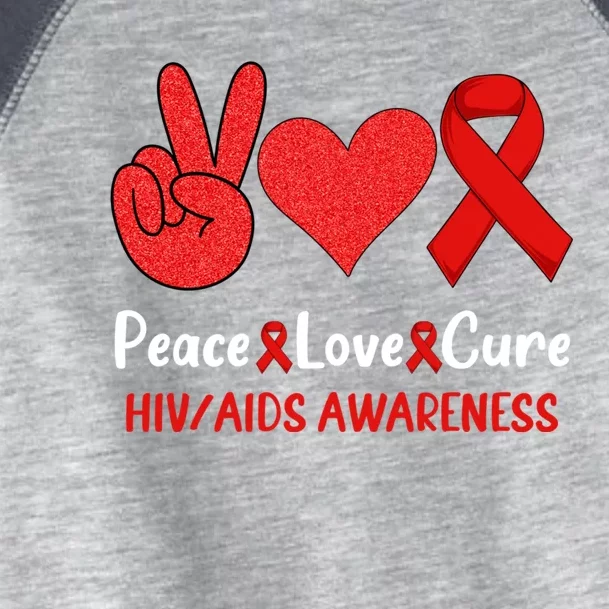 Peace Love Cure World Aids Day HIV/AIDS Awareness Toddler Fine Jersey T-Shirt