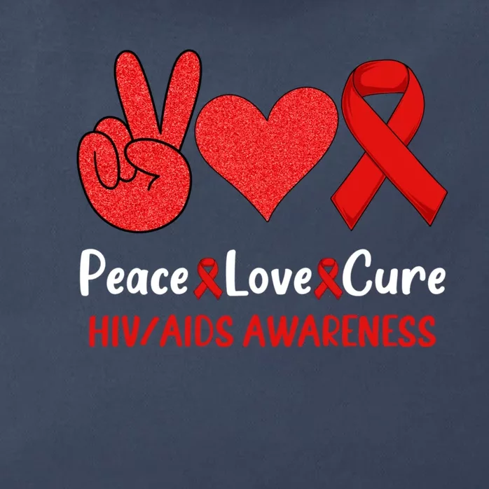 Peace Love Cure World Aids Day HIV/AIDS Awareness Zip Tote Bag