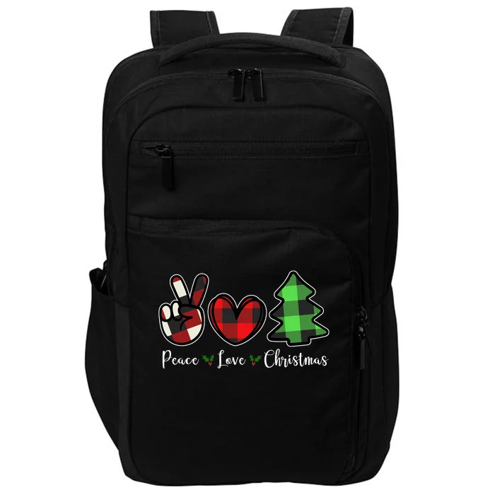 Peace Love Christmas Holiday Festive Gift Impact Tech Backpack