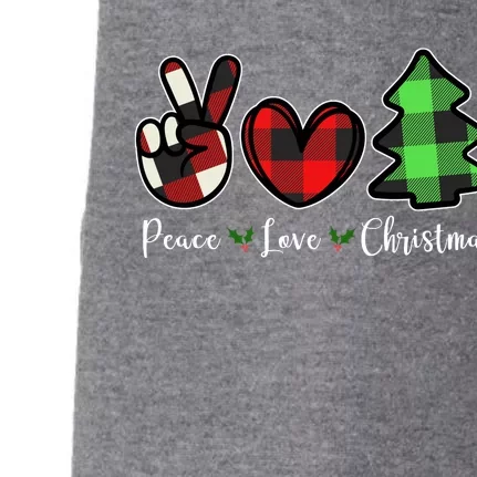 Peace Love Christmas Holiday Festive Gift Doggie 3-End Fleece Hoodie