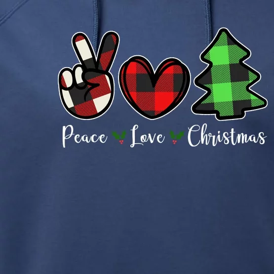 Peace Love Christmas Holiday Festive Gift Performance Fleece Hoodie