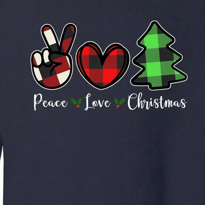 Peace Love Christmas Holiday Festive Gift Toddler Sweatshirt