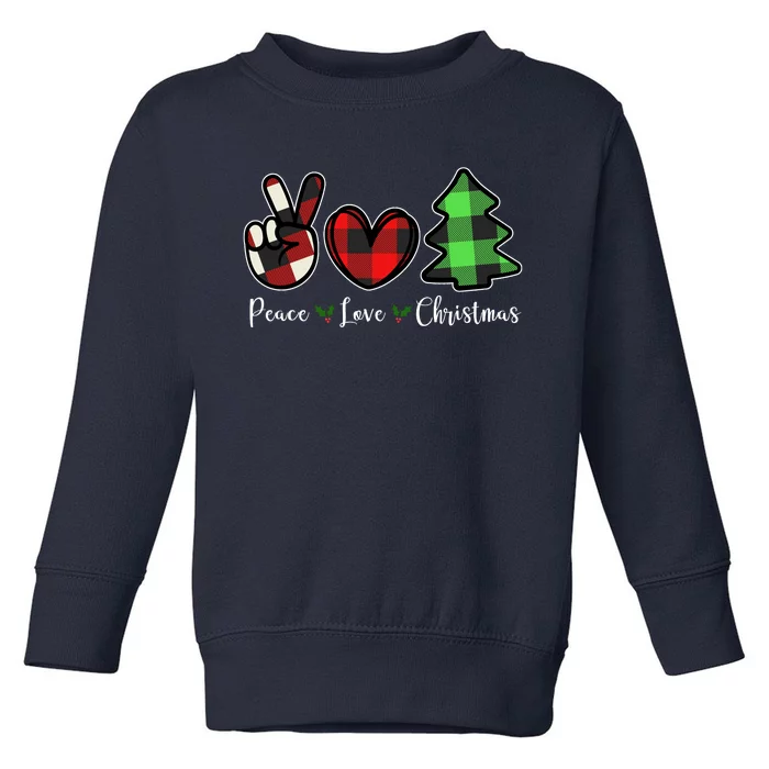 Peace Love Christmas Holiday Festive Gift Toddler Sweatshirt