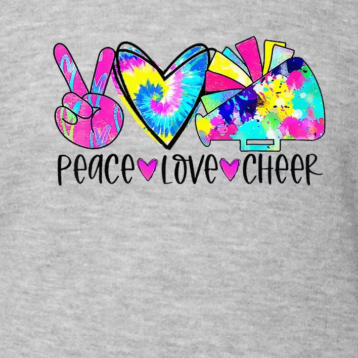 Peace Love Cheer Tie Dye Cheerleading Cheerleader Gift Toddler Sweatshirt