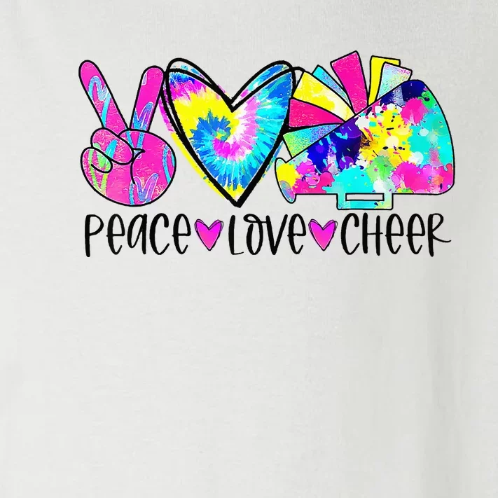 Peace Love Cheer Tie Dye Cheerleading Cheerleader Gift Toddler Long Sleeve Shirt