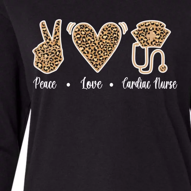 Peace Love Cardiac Nurse Cardiac Nursing Gift Womens Cotton Relaxed Long Sleeve T-Shirt