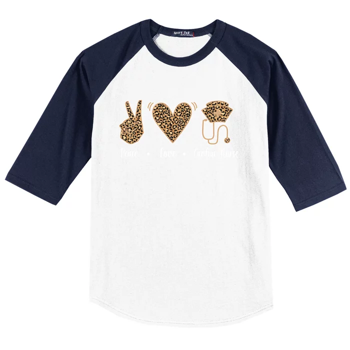 Peace Love Cardiac Nurse Cardiac Nursing Gift Baseball Sleeve Shirt