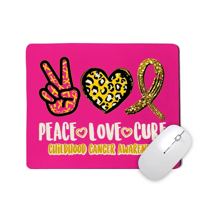 Peace Love Cure Childhood Cancer Awareness Mousepad