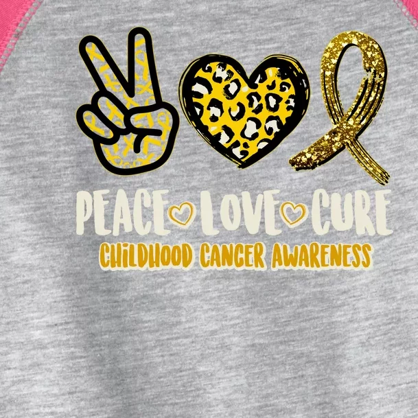 Peace Love Cure Childhood Cancer Awareness Toddler Fine Jersey T-Shirt