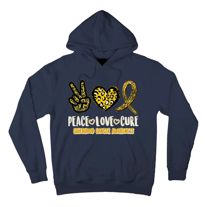 Peace Love Cure Childhood Cancer Awareness Hoodie