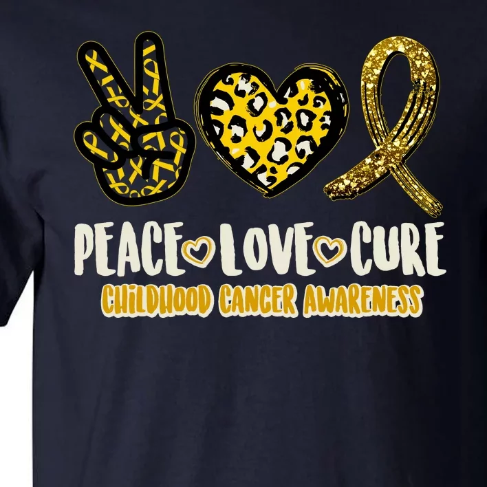 Peace Love Cure Childhood Cancer Awareness Tall T-Shirt