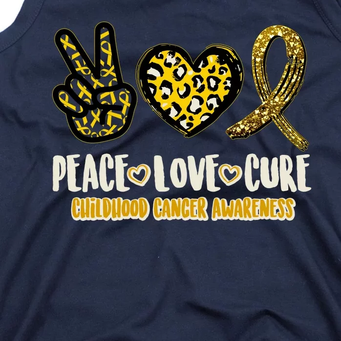 Peace Love Cure Childhood Cancer Awareness Tank Top