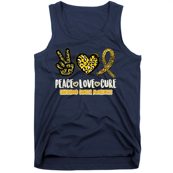 Peace Love Cure Childhood Cancer Awareness Tank Top