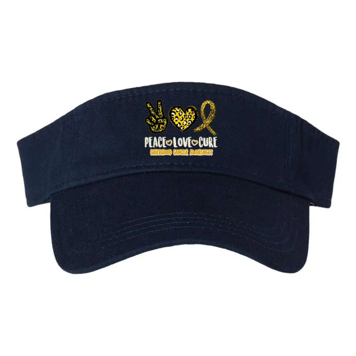 Peace Love Cure Childhood Cancer Awareness Valucap Bio-Washed Visor