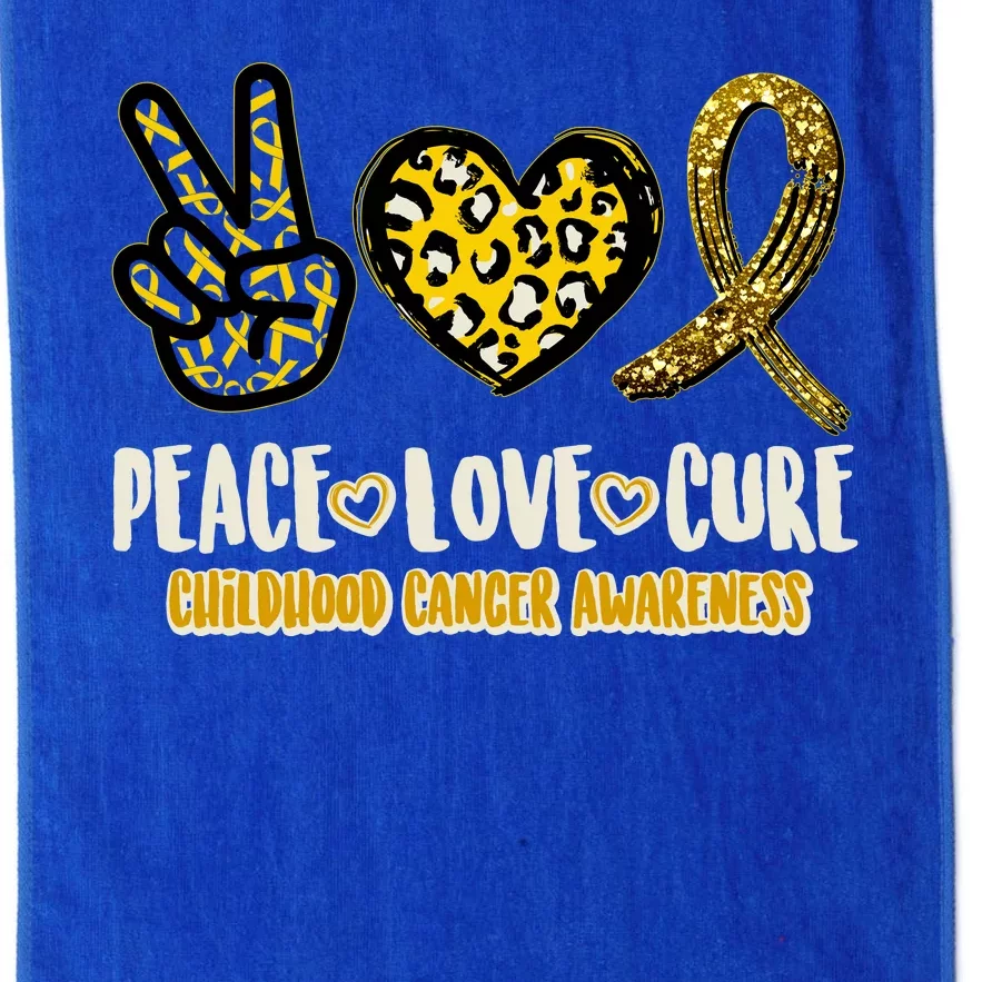 Peace Love Cure Childhood Cancer Awareness Platinum Collection Golf Towel