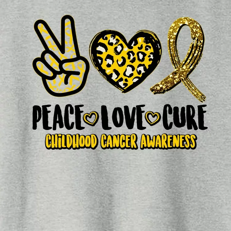 Peace Love Cure Childhood Cancer Awareness Women's Crop Top Tee