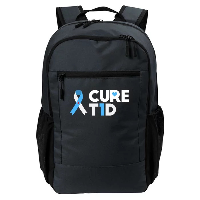 Peace Love Cure Type 1 Diabetes Awareness T1D Blue Ribbon Daily Commute Backpack