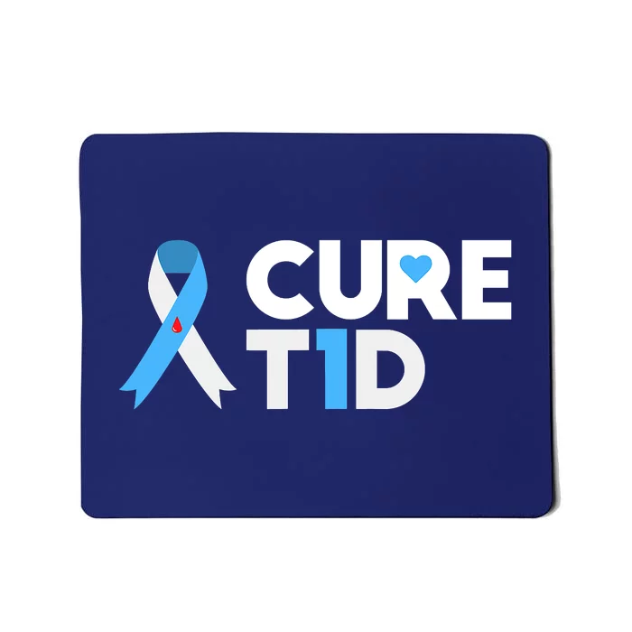 Peace Love Cure Type 1 Diabetes Awareness T1D Blue Ribbon Mousepad