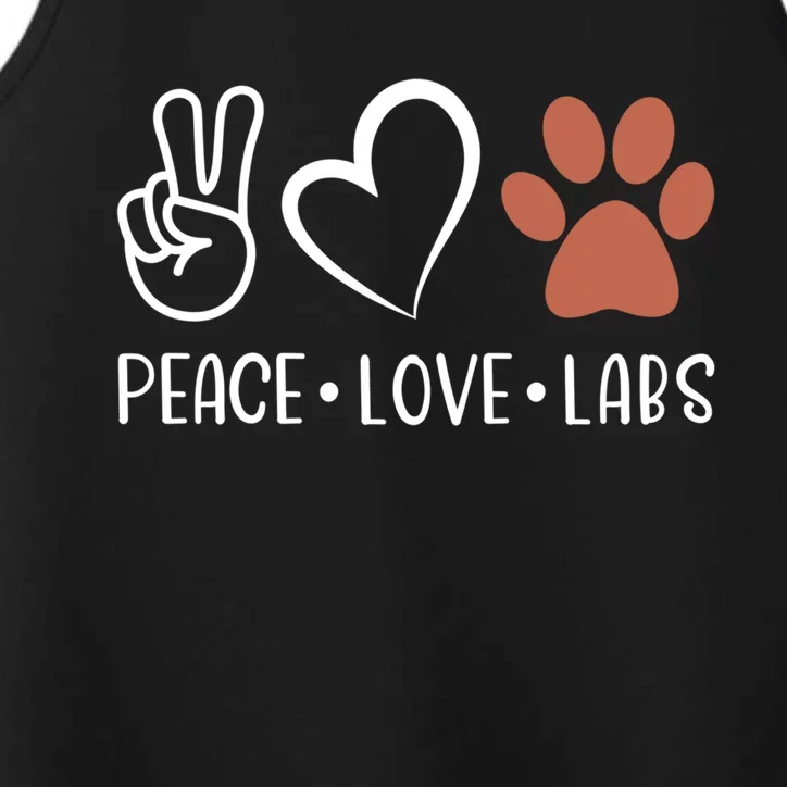 Peace Love Chocolate Labs Labrador Lab Mom Valentine's Day Gift Performance Tank