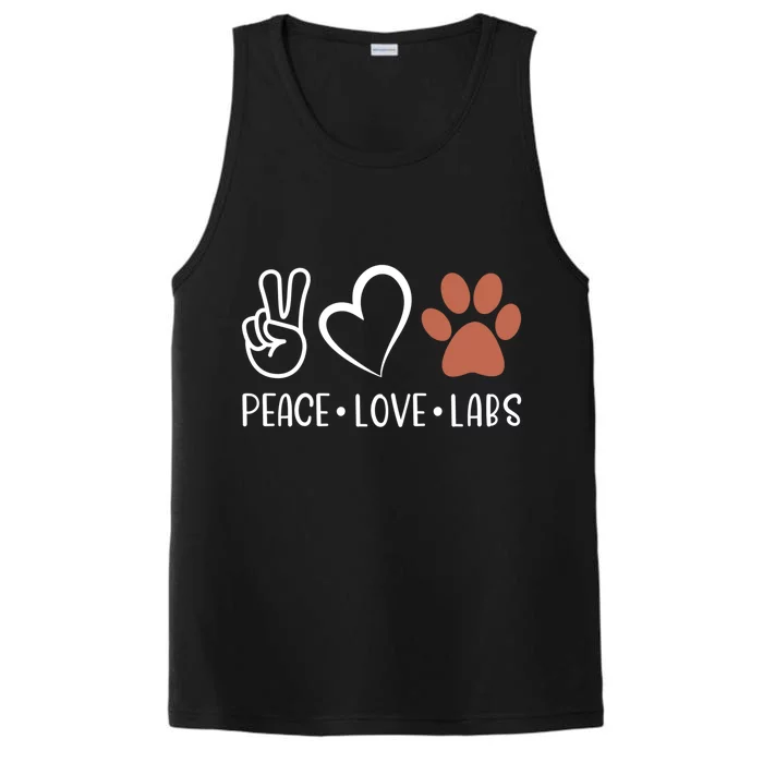 Peace Love Chocolate Labs Labrador Lab Mom Valentine's Day Gift Performance Tank