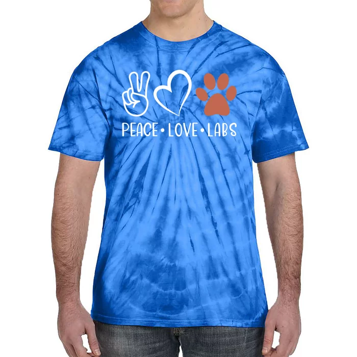 Peace Love Chocolate Labs Labrador Lab Mom Valentine's Day Gift Tie-Dye T-Shirt